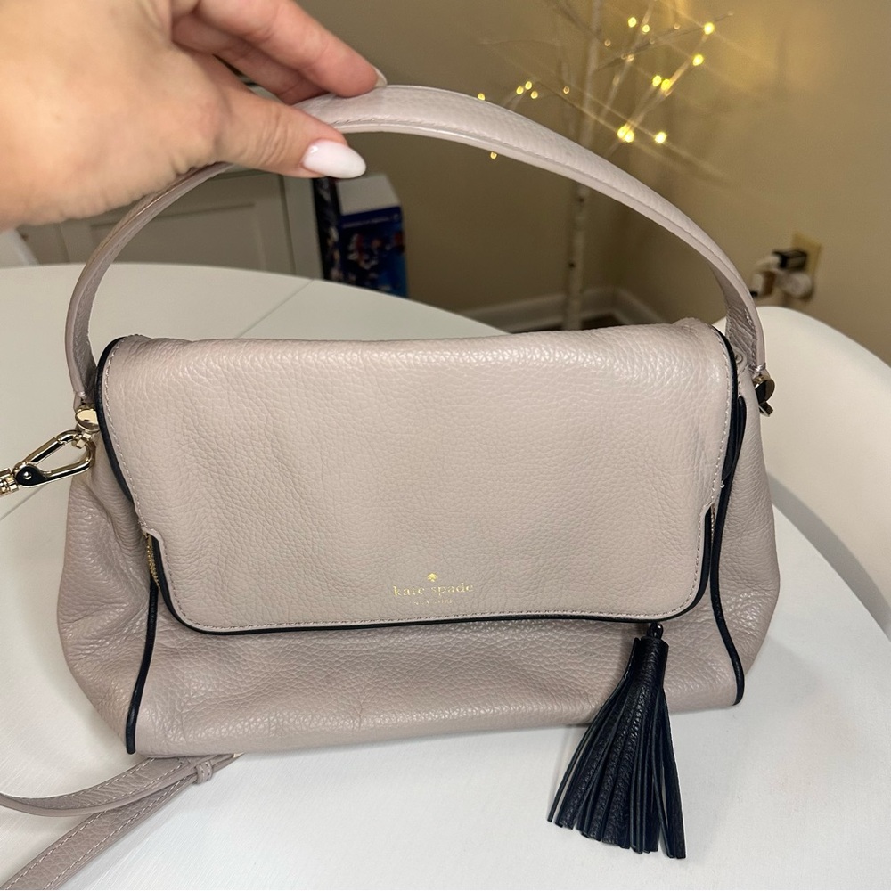 Kate Spade Taupe and Black Shoulder Bag